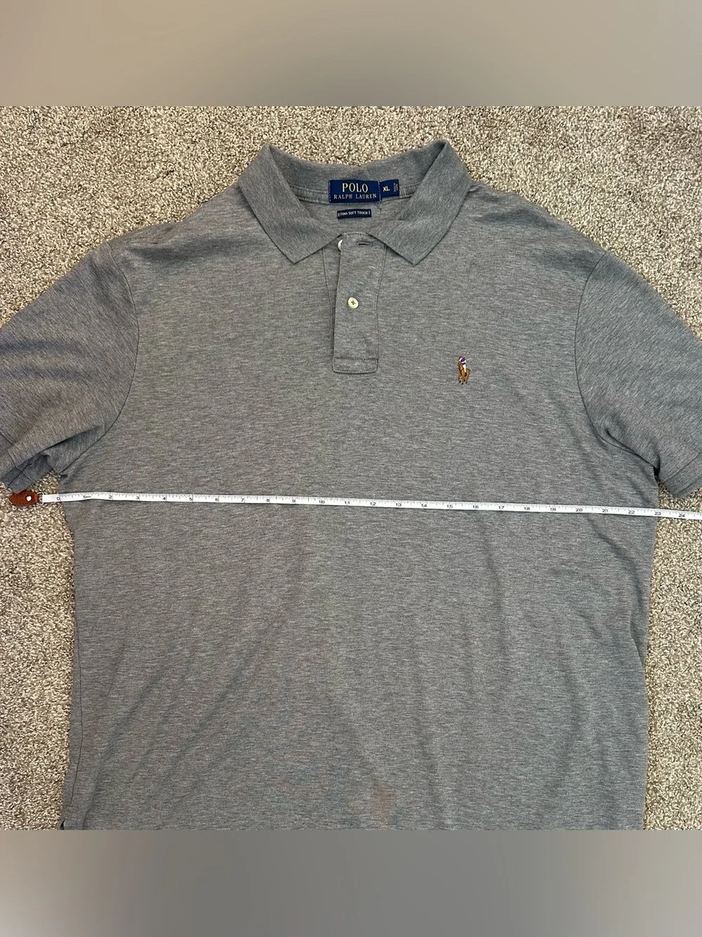Polo Ralph Lauren Polo Shirt Men’s XL Heather Gray Classic Fit Pima Soft Cotton
